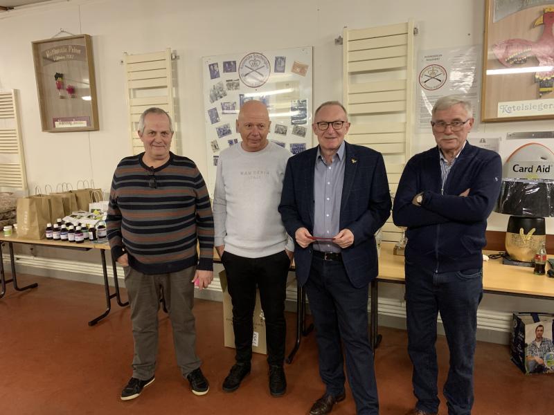   Lichte & zware fond kampioenen; van links naar rechts: Vuerstaek André, Geelen Leon, Houbrechts Gino en Voorzitter Jorssen Paul